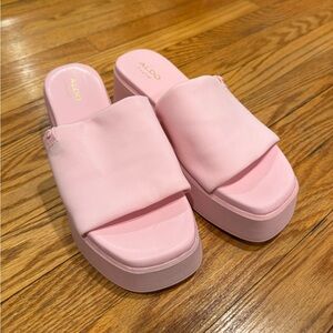 ALDO Light Pink Platform Slide Sandals